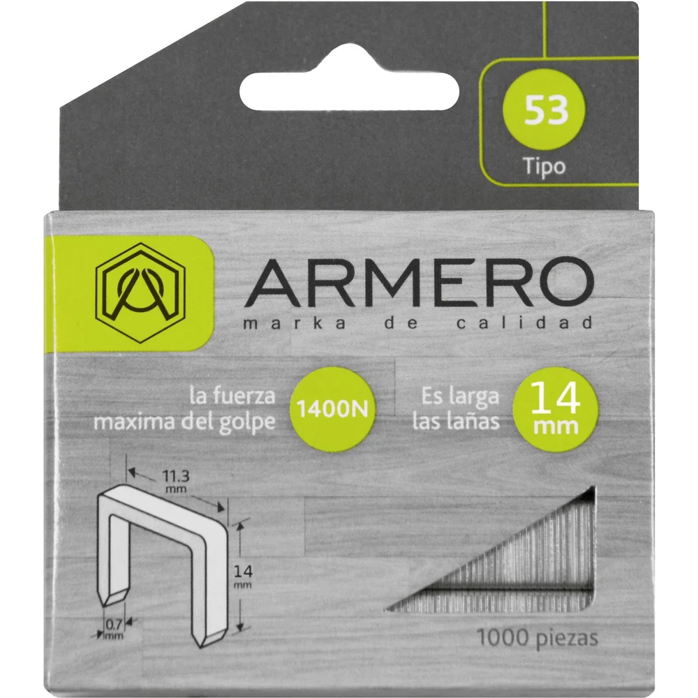 Скобы для степлера Armero тип 53 14 мм 1000 шт. тип 53 ARMERO A312/010