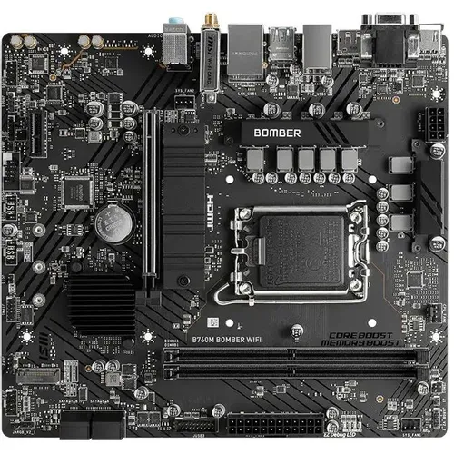 Материнская плата MSI B760M BOMBER WIFI, Socket LGA 1700, Intel B760, mATX, Ret