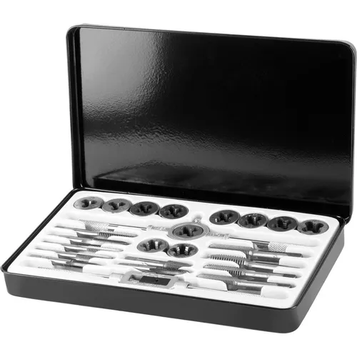 Набор метчиков и плашек AV STEEL AV-921209 в компл.:24 предмета жесткий кейс