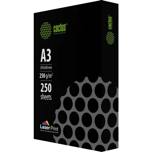 Бумага Cactus LaserPrint CS-LPA3250250, A3, для лазерной печати, 250л, 250г/м2, белый
