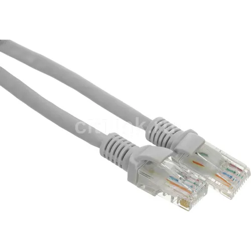 Патч-корд CABLEXPERT PP30-1M литой (molded), U/UTP, кат.5E, 1м, 4 пары, 24AWG, медь, многожильный, серый