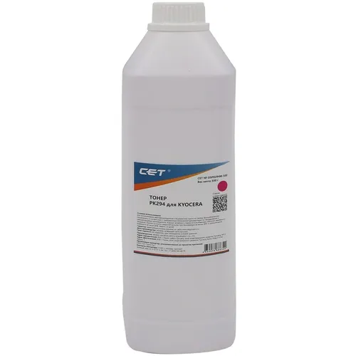 Тонер CET PK294, для Kyocera Ecosys M5521cdn/M5526cdw/M6630cidn/P5021cdn/P5026cdn/P6230cdn, пурпурный, 500грамм, бутылка