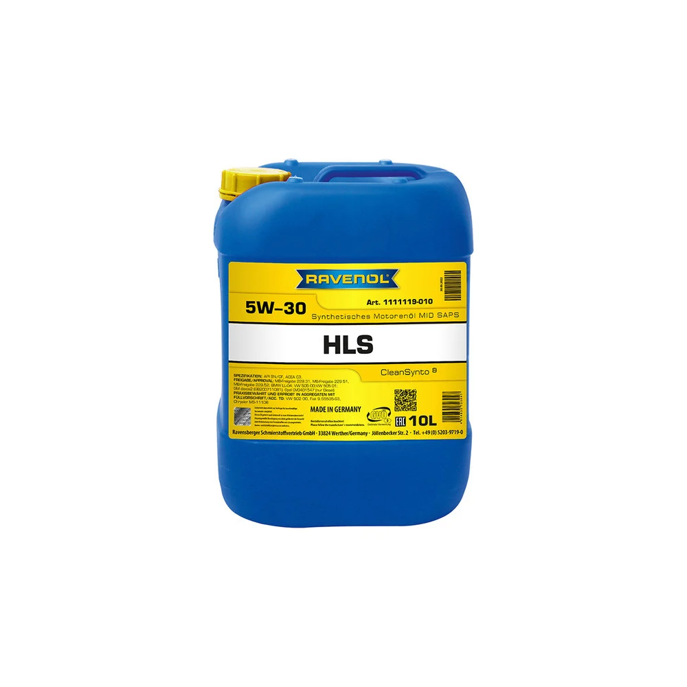 Моторное масло RAVENOL HLS SAE 5W-30, 10 л, new 1111119-010-01-999