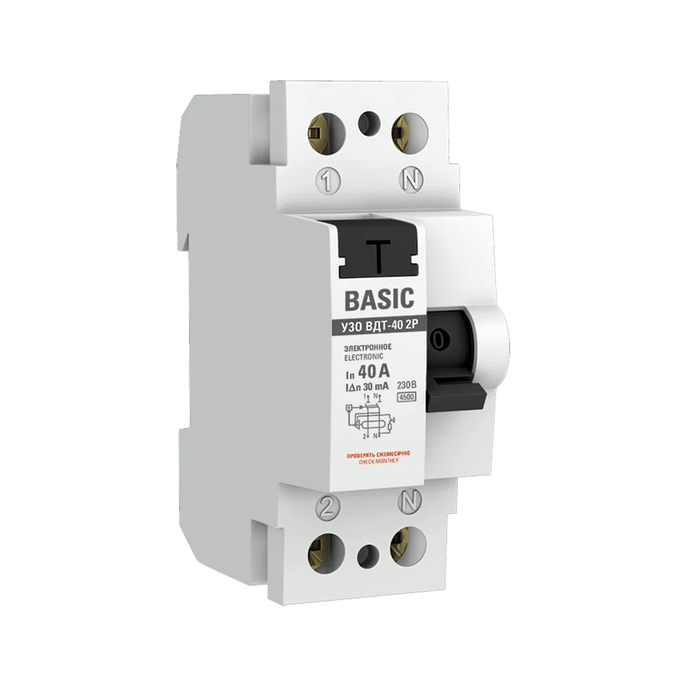 Электронное устройство защитного отключения EKF УЗО ВДТ-40 Basic elcb-2-40-30e-sim
