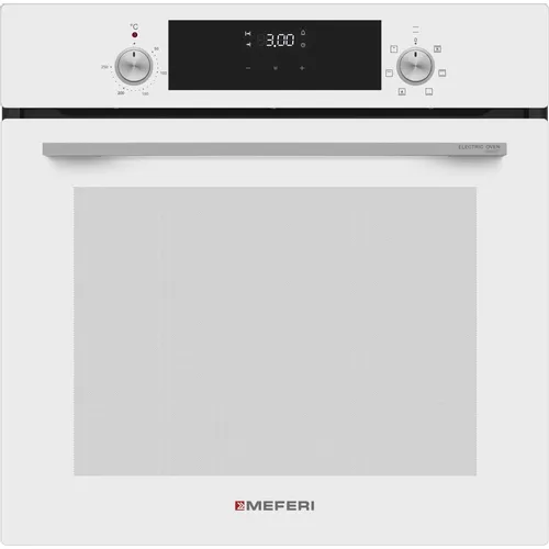 Духовой шкаф электрический MEFERI Comfort MEO607WH, 80л, дверца с 2 стеклами, белый/нержавеющая сталь