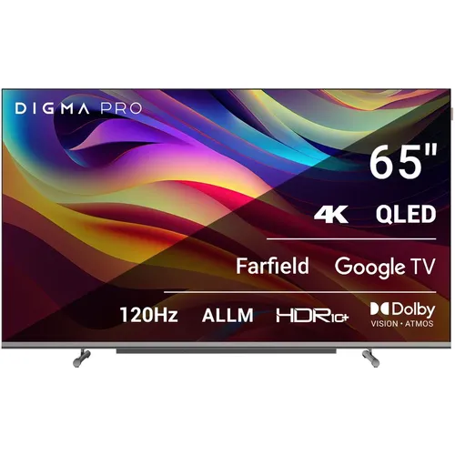65" Телевизор DIGMA PRO QLED 65L QLED, 4K Ultra HD, СМАРТ ТВ, Google TV, черный