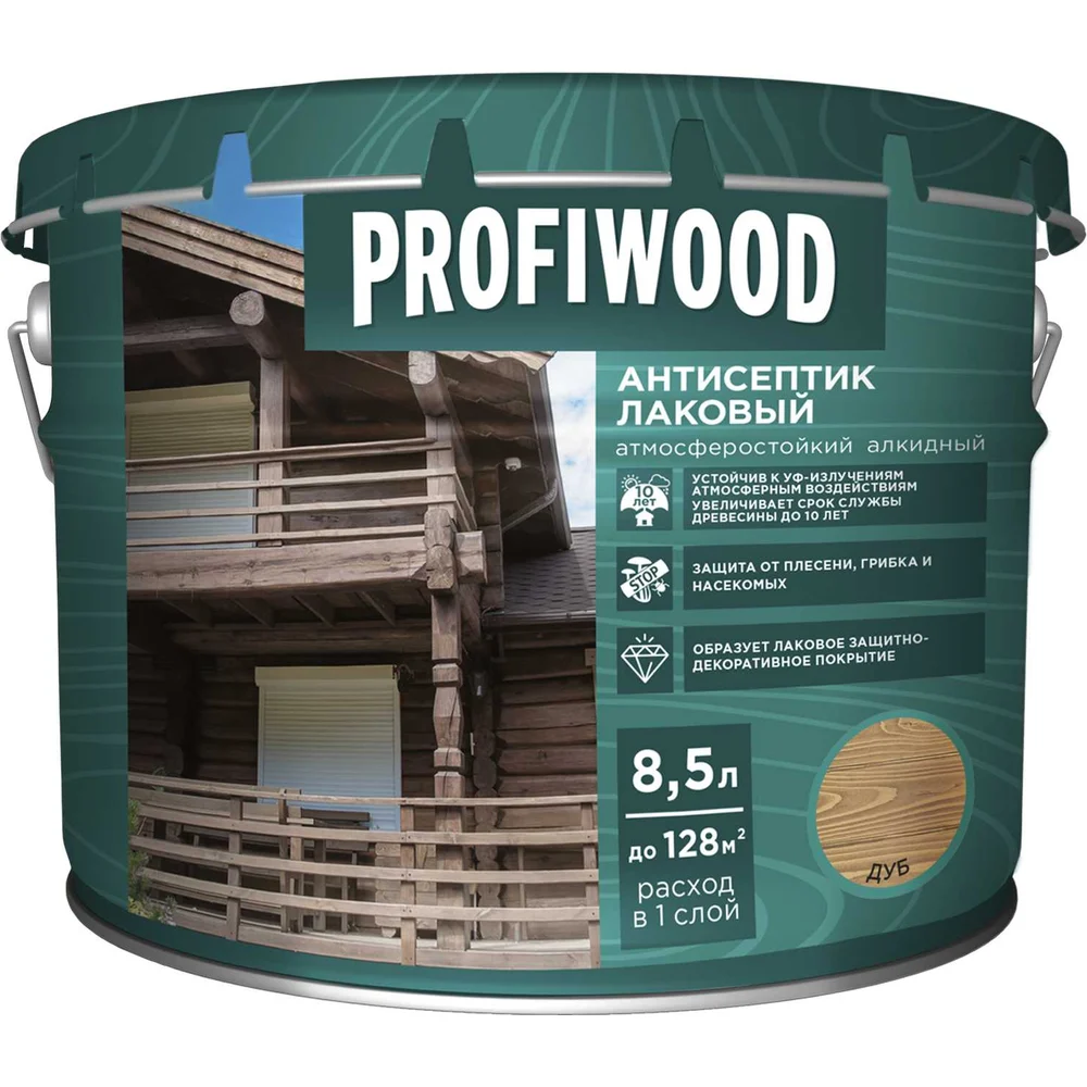 Лаковый тонирующий атмосферостойкий алкидный антисептик Profiwood 67044