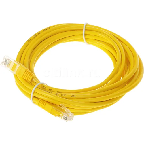 Патч-корд LanMaster UTP, вилка RJ-45, вилка RJ-45, кат.5E, ПВХ, 5м, желтый [twt-45-45-5.0-yl]
