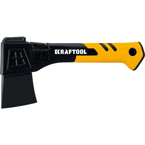 Топор Kraftool 20660-05, малый, черный/желтый (в комплекте чехол-ножны)