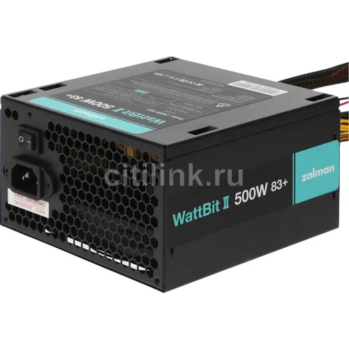 Блок питания Zalman ZM500-XEII, 500Вт, 120мм, черный, retail