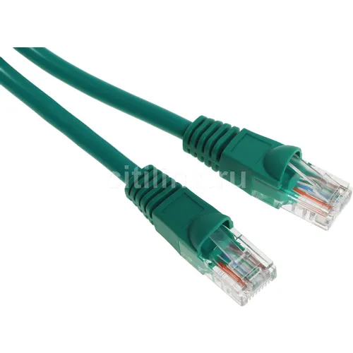 Патч-корд Buro литой (molded), UTP, кат.5E, 0.5м, 4 пары, 26AWG, алюминий омедненный, многожильный, зеленый