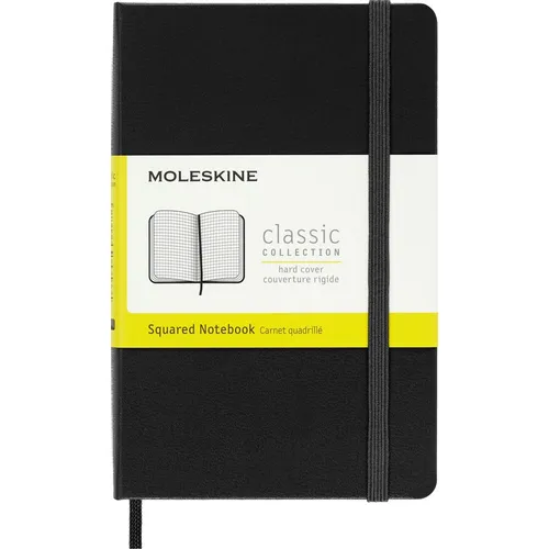 Блокнот Moleskine Classic, 192стр, в клеточку, твердая обложка, черный [mm712]
