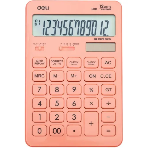 Калькулятор Deli Touch, EM01541, 12-разрядный, красный