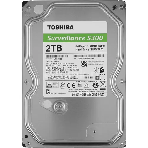 Жесткий диск Toshiba S300 HDWT720UZSVA, 2ТБ, HDD, SATA III, 3.5"