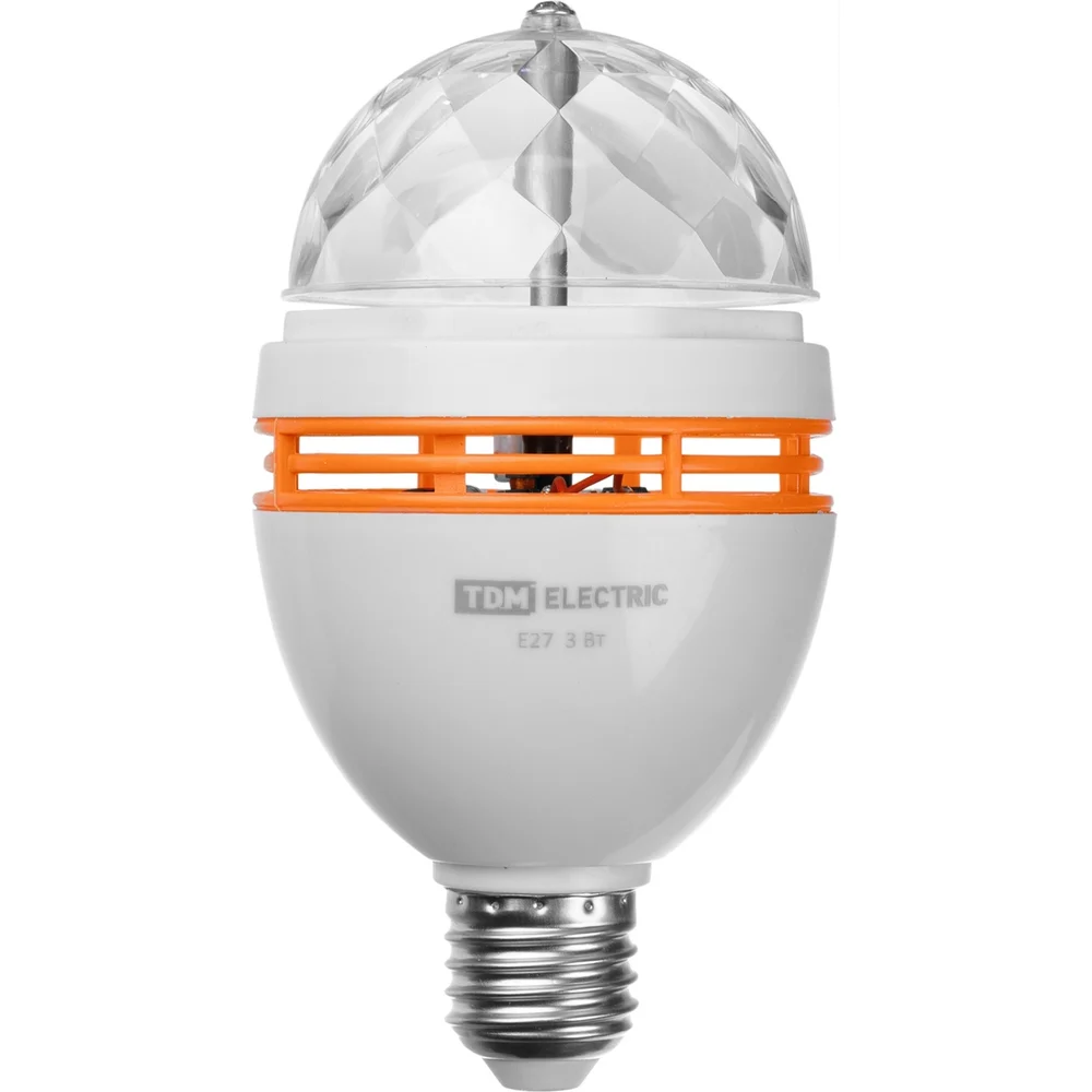 Диско-лампа TDM дл-01 с цоколем е27, 3 вт, rgb, 220 в, белый SQ0361-0500