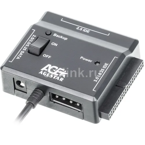 Универсальный переходник AgeStar FUBCP2, для 2.5" и 3.5" дисков, черный