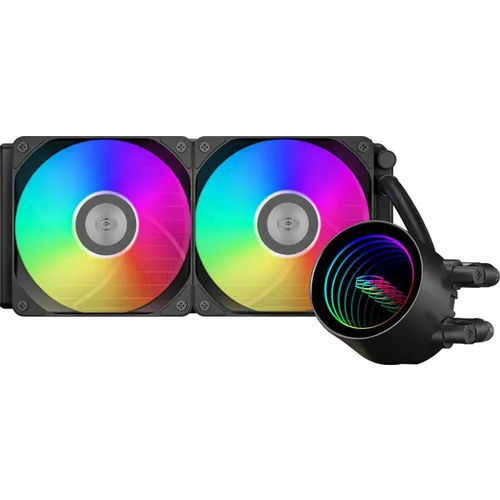 Система водяного охлаждения PCCOOLER DA240 V2, 4-pin, ARGB, 120мм, черный, retail [da240 v2 argb bk]