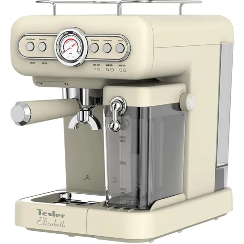 Кофеварка TESLER ECM-250, рожковая, бежевый