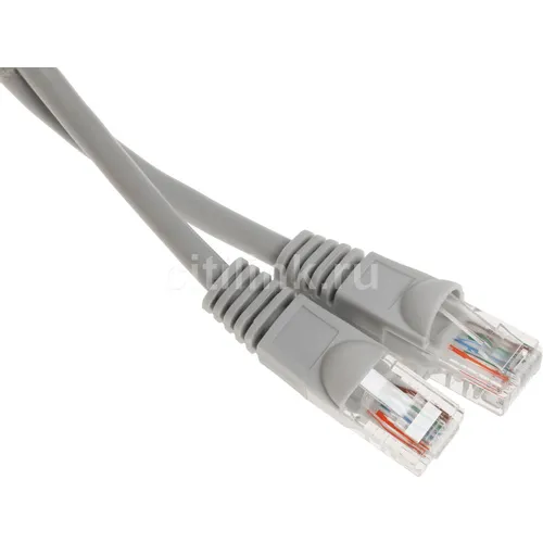Патч-корд Buro литой (molded), UTP, кат.5E, 0.5м, 4 пары, 26AWG, алюминий омедненный, многожильный, серый