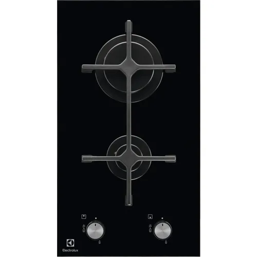 Газовая варочная панель Electrolux EGC3322NVK, 2 конфорки, закаленное стекло, черный