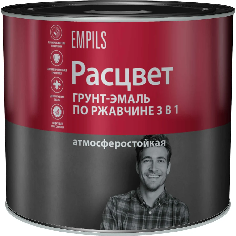 Алкидная грунт-эмаль по ржавчине Расцвет 65197