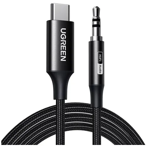 Кабель аудио UGREEN CM450, USB Type-C (m) - Jack 3.5 (m), 3м, черный [65102]