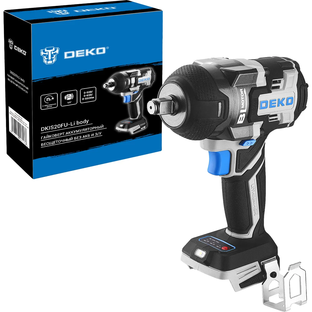 Аккумуляторный бесщеточный гайковерт DEKO DKIS20FU-Li 063-4452