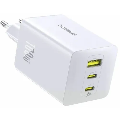 Сетевое зарядное устройство BASEUS EnerFill FE11, USB-A, 2xUSB-C, 100Вт, 5A, белый