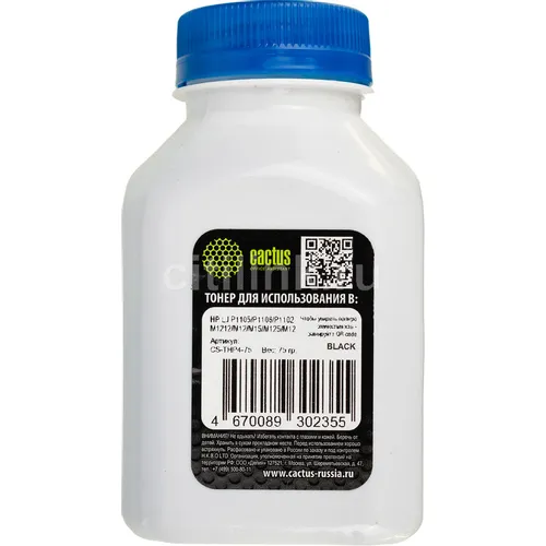 Тонер Cactus CS-THP4-75, для CB436A/CE278A/CE285A/CF283A/CF244A/CF283X (для OEM), черный, 75грамм, флакон