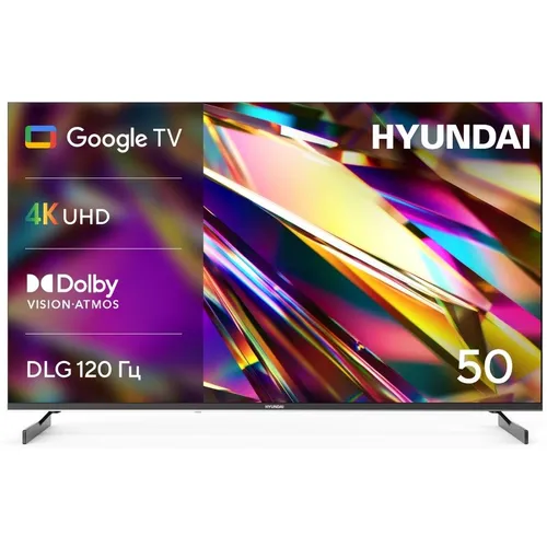 50" Телевизор Hyundai H-LED50BU7011 4K Ultra HD, СМАРТ ТВ, Google TV, черный