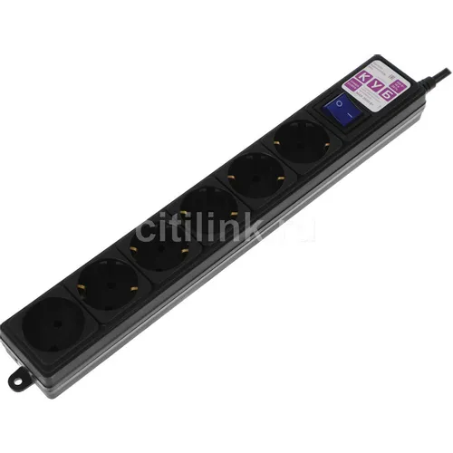 Сетевой фильтр PowerCube SPG6-B-5M, 5м, черный