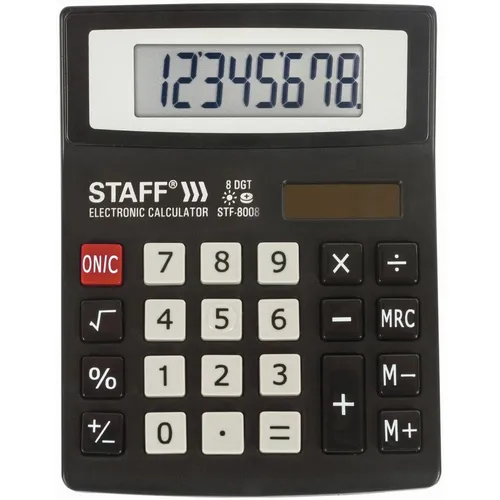 Калькулятор STAFF STF-8008, 8-разрядный, черный