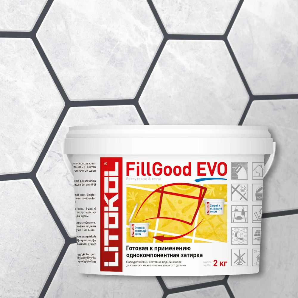 Полиуретановый состав для затирки швов LITOKOL FillGood EVO F.140 NERO GRAFITE 496310002
