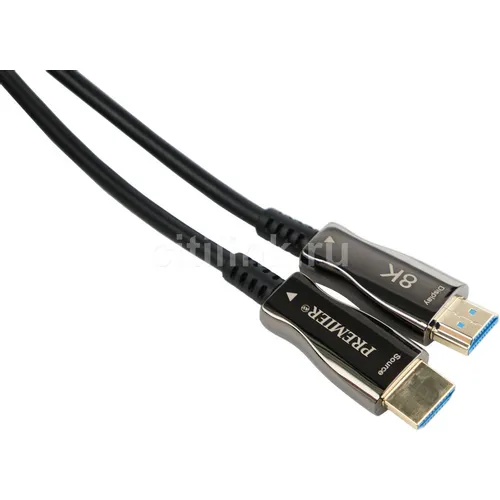 Кабель соединительный аудио-видео PREMIER 5-806 40.0, HDMI (m) - HDMI (m), ver 2.1, 40м, GOLD, черный