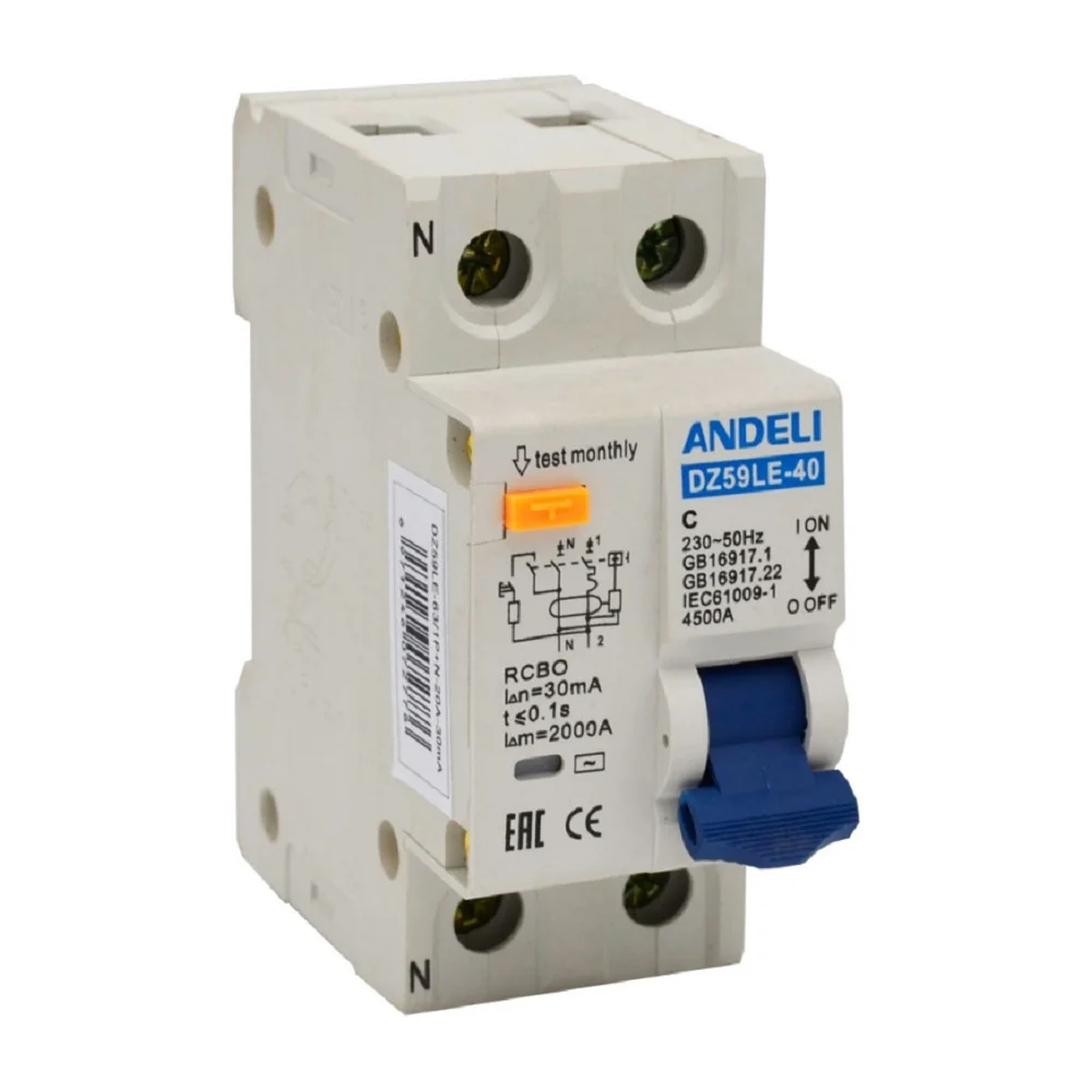 Дифференциальный автомат ANDELI DZ59LE-40 ADL02-050