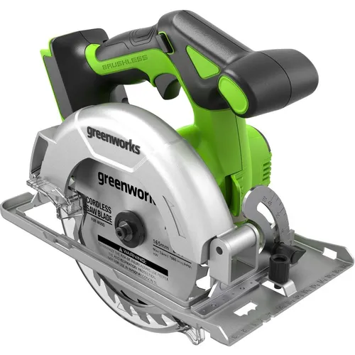 Циркулярная пила GREENWORKS GD24CS165, 165мм, аккумуляторная, 24В, без АКБ, без ЗУ [1501607]