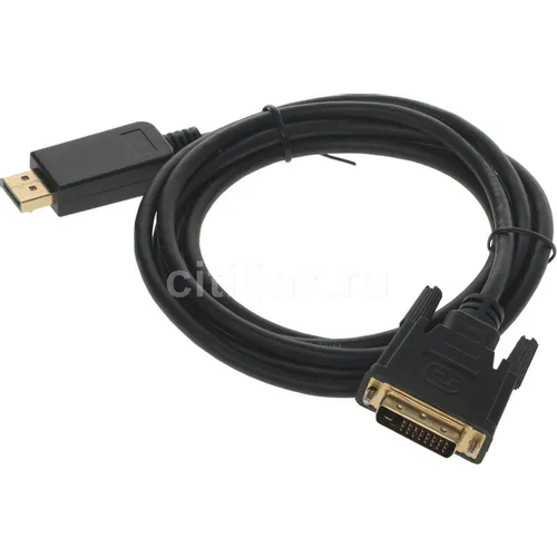 Кабель аудио-видео Buro 1.1v, DisplayPort (m) - DVI-D (Dual Link) (m), 2м, GOLD, черный [bhp dpp_dvi-2]