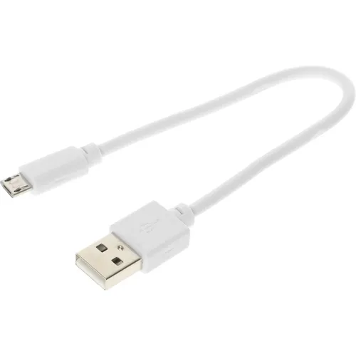 Кабель Digma micro USB (m) - USB (m), 0.15м, 2A, белый [microusb-0.15m-wh]