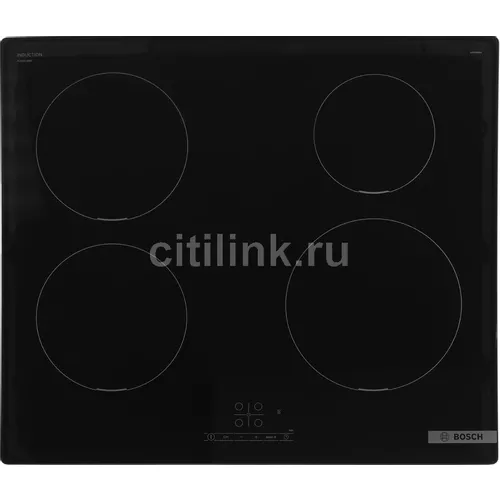 Индукционная варочная поверхность Bosch Serie 4 PUE611BB5E, конфорок: 4 шт., стеклокерамика, независимая, черный