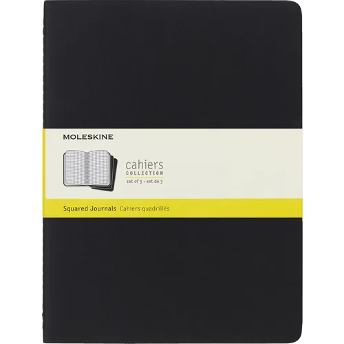 Блокнот Moleskine Cahier Journal, 120стр, в клеточку, черный [qp322]