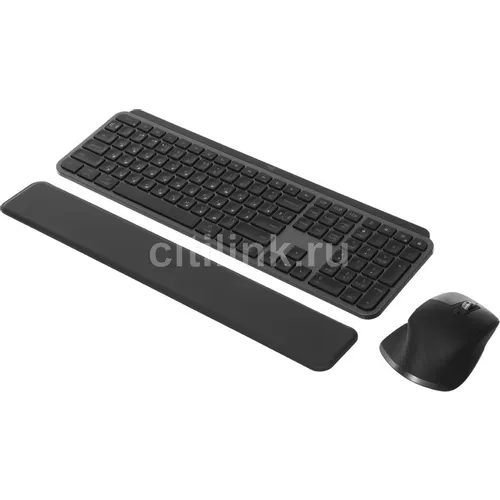 Комплект (клавиатура+мышь) Logitech MX Keys S Combo, USB, беспроводной, с гравировкой, черный и серый [920-011619]