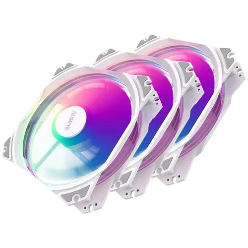 Вентилятор ALSEYE M120-PWA Kit 3шт, 120мм, 4-pin, 1700об/мин, 19.4 - 33.8 дБ, RGB, белый, Ret
