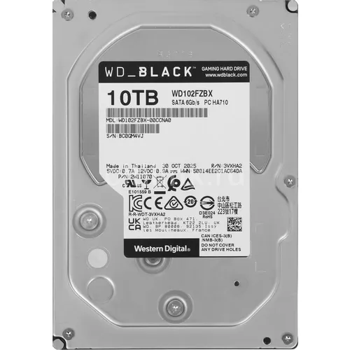 Жесткий диск WD Black WD102FZBX, 10ТБ, HDD, SATA III, 3.5"