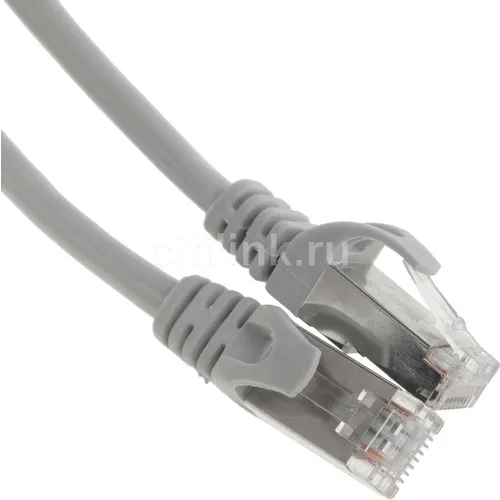 Патч-корд PREMIER PP6-2M литой (molded), FTP, кат.6, 2м, 4 пары, 24AWG, алюминий омедненный, многожильный, серый