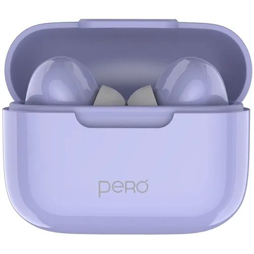 Наушники PERO TWS06, Bluetooth, внутриканальные, фиолетовый [ptws06p]