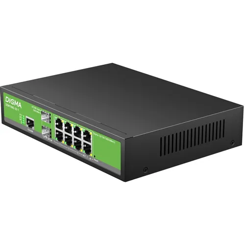 Коммутатор Digma DSW708G-2S-T, управляемый