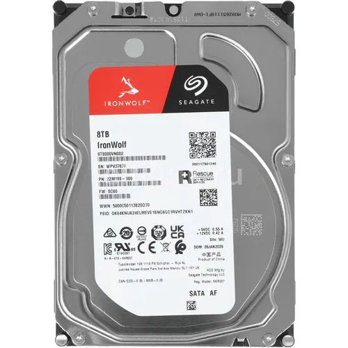 Жесткий диск Seagate Ironwolf ST8000VN002, 8ТБ, HDD, SATA III, 3.5"