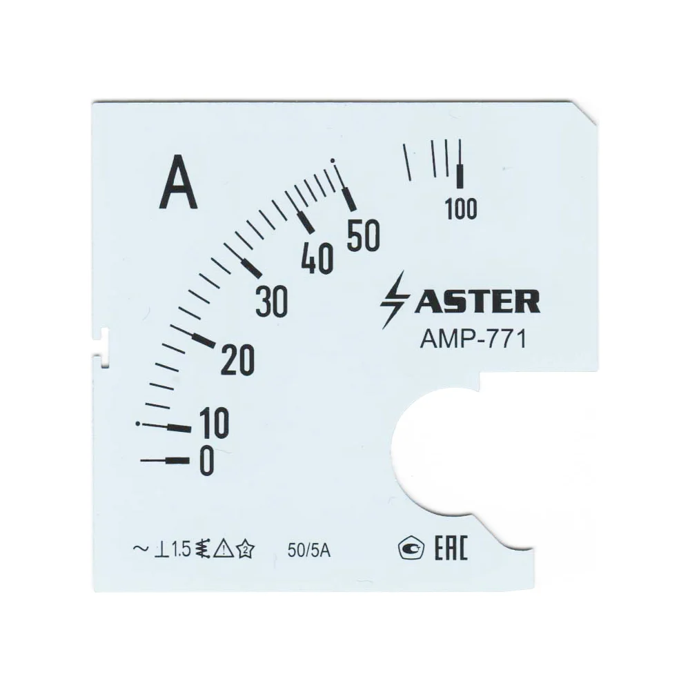 Шкала к амперметру AMP-771 ASTER SC771-50