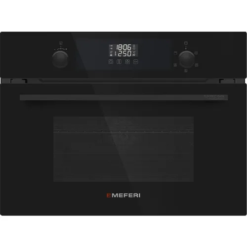 Духовой шкаф электрический MEFERI Microwave MEO607BK, 44л, дверца с 2 стеклами, черный/нержавеющая сталь
