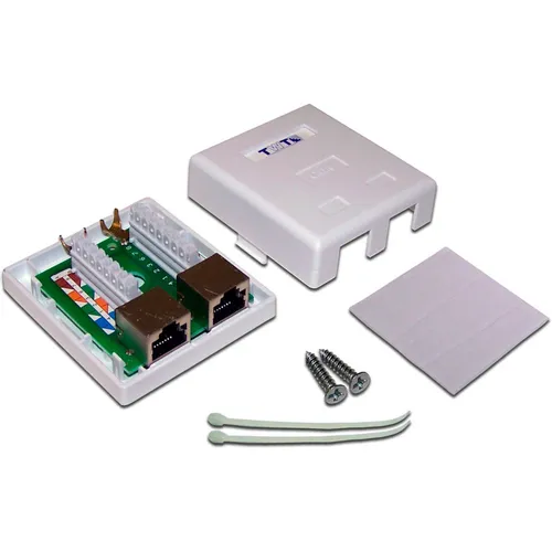 Розетка Lanmaster (TWT-SM2-4545/S6-WH) настен. RJ45 2 кат.6 STP бел. (упак.:1шт)